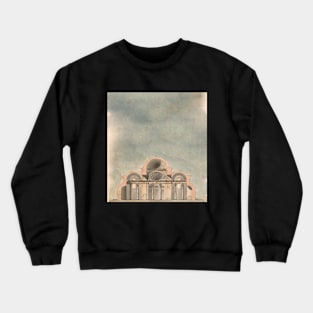 Section drawing of a multiple domed building Colour Crewneck Sweatshirt